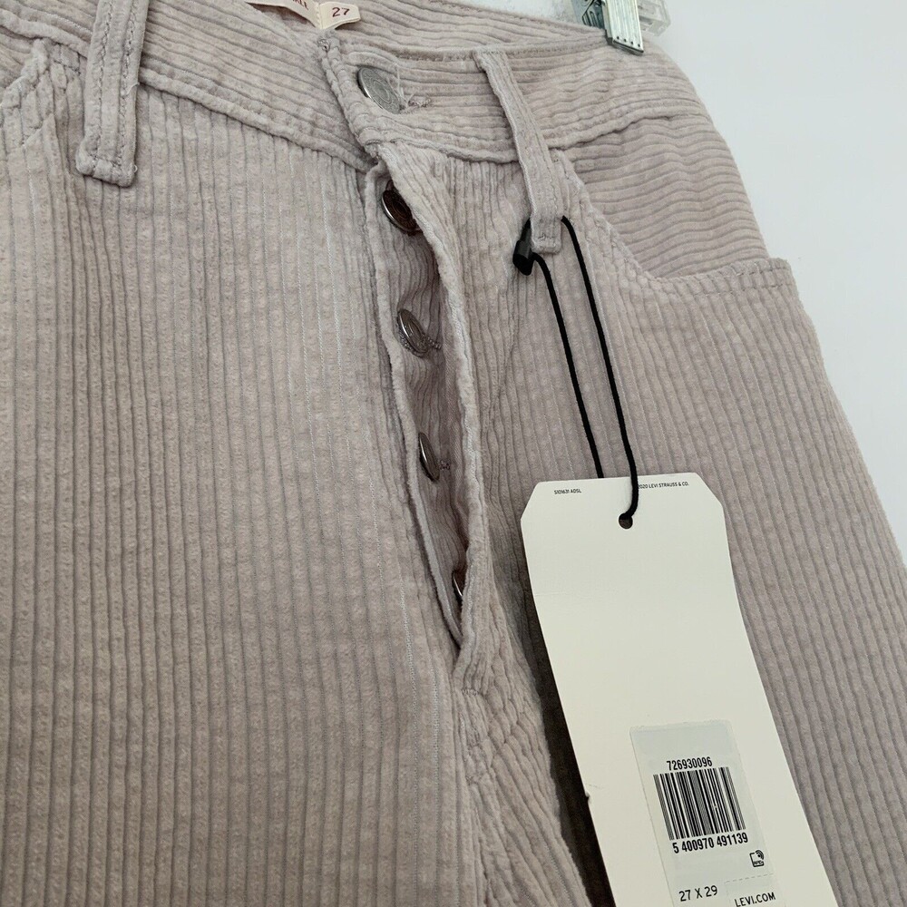 Levi’s Premium Ribbed Ribcage Straight Ankle High Rise Pants Khaki 27 - Picture 5 of 12